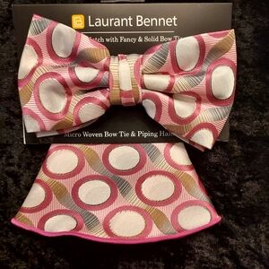 Pink and Gold Bow Tie Set